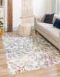 Ivory 2' x 3' Blossom Rectangle Area Rug 100% Polypropylene With Cotton Backing Easy Clean Colorful Blooming Blossoming Flower Floral Plant Carpet for Living Dining Room Office Dorms for Sale at Rug Engine