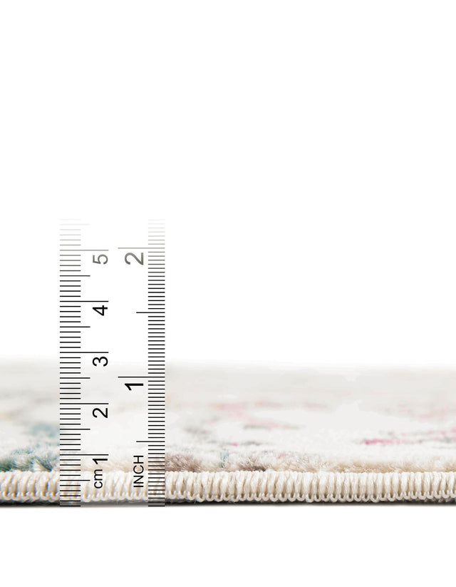 Ivory 10' x 10' Blossom Round Area Rug 100% Polypropylene With Cotton Backing Easy Clean Colorful Blooming Blossoming Flower Floral Plant Carpet for Living Dining Room Office Dorms for Sale at Rug Engine