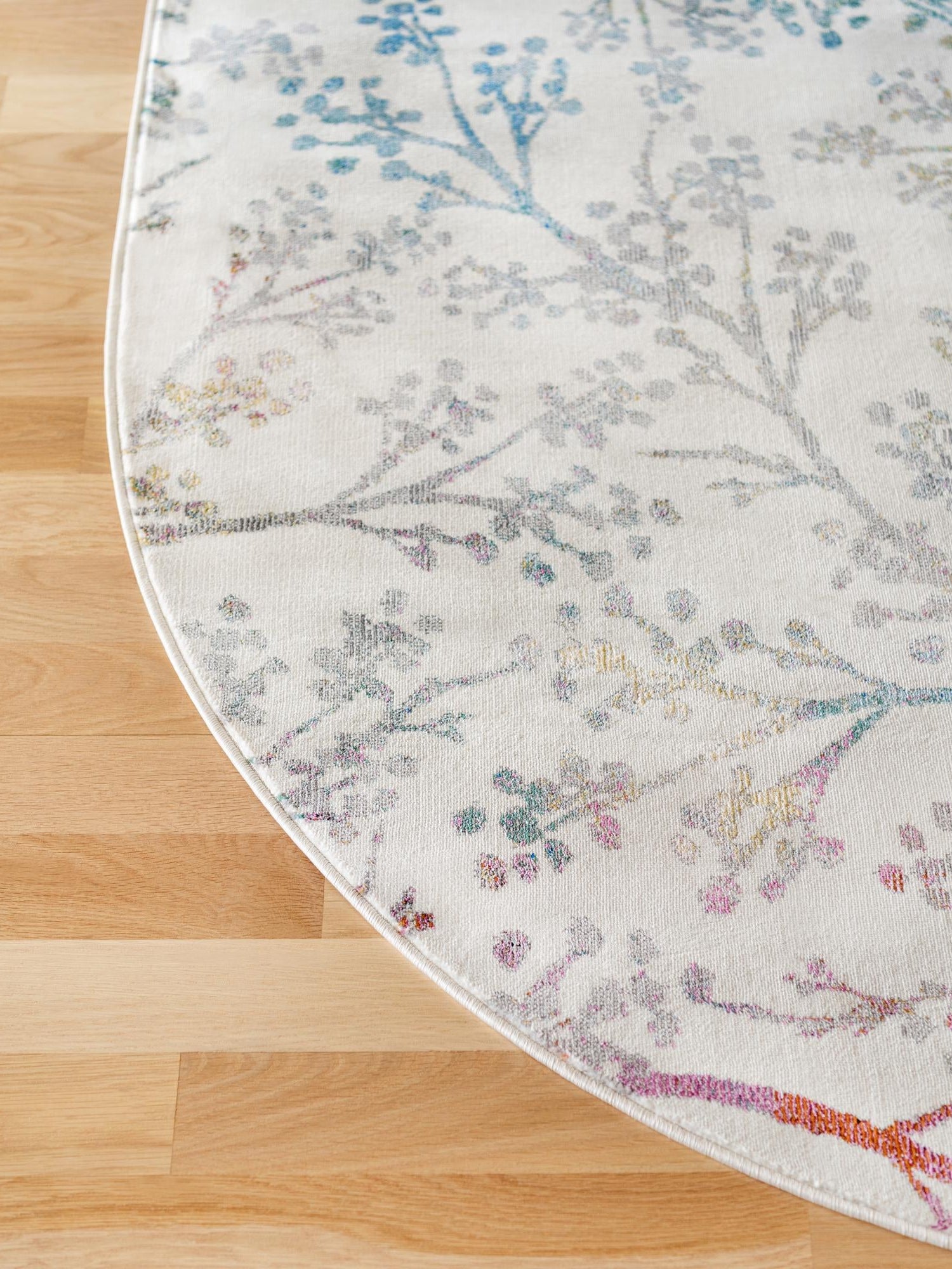 Ivory 2' x 3' 1 Blossom Oval Area Rug 100% Polypropylene With Cotton Backing Easy Clean Colorful Blooming Blossoming Flower Floral Plant Carpet for Living Dining Room Office Dorms for Sale at Rug Engine