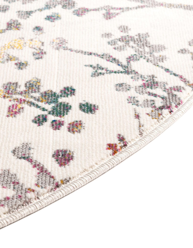 Ivory 2' x 3' 1 Blossom Oval Area Rug 100% Polypropylene With Cotton Backing Easy Clean Colorful Blooming Blossoming Flower Floral Plant Carpet for Living Dining Room Office Dorms for Sale at Rug Engine