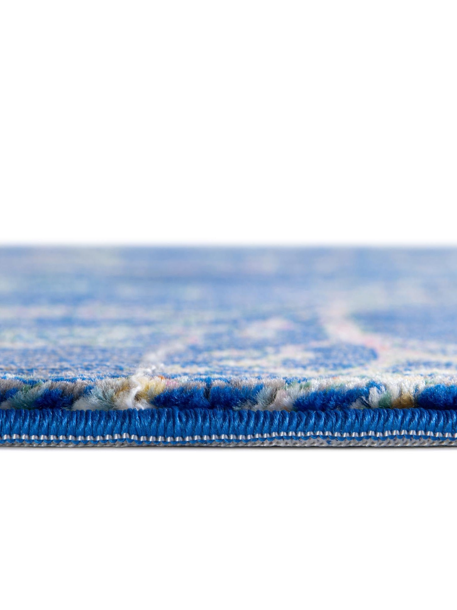 Blue 4' x 6' Blossom Rectangle Area Rug 100% Polypropylene With Cotton Backing Easy Clean Colorful Blooming Blossoming Flower Floral Plant Carpet for Living Dining Room Office Dorms for Sale at Rug Engine