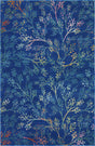 Blue 4' x 6' Blossom Rectangle Area Rug 100% Polypropylene With Cotton Backing Easy Clean Colorful Blooming Blossoming Flower Floral Plant Carpet for Living Dining Room Office Dorms for Sale at Rug Engine