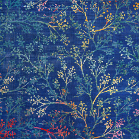 Blue 10' x 10' Blossom Square Area Rug 100% Polypropylene With Cotton Backing Easy Clean Colorful Blooming Blossoming Flower Floral Plant Carpet for Living Dining Room Office Dorms for Sale at Rug Engine