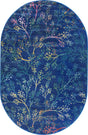 Blue 5' 3 x 7' 10 Blossom Oval Area Rug 100% Polypropylene With Cotton Backing Easy Clean Colorful Blooming Blossoming Flower Floral Plant Carpet for Living Dining Room Office Dorms for Sale at Rug Engine