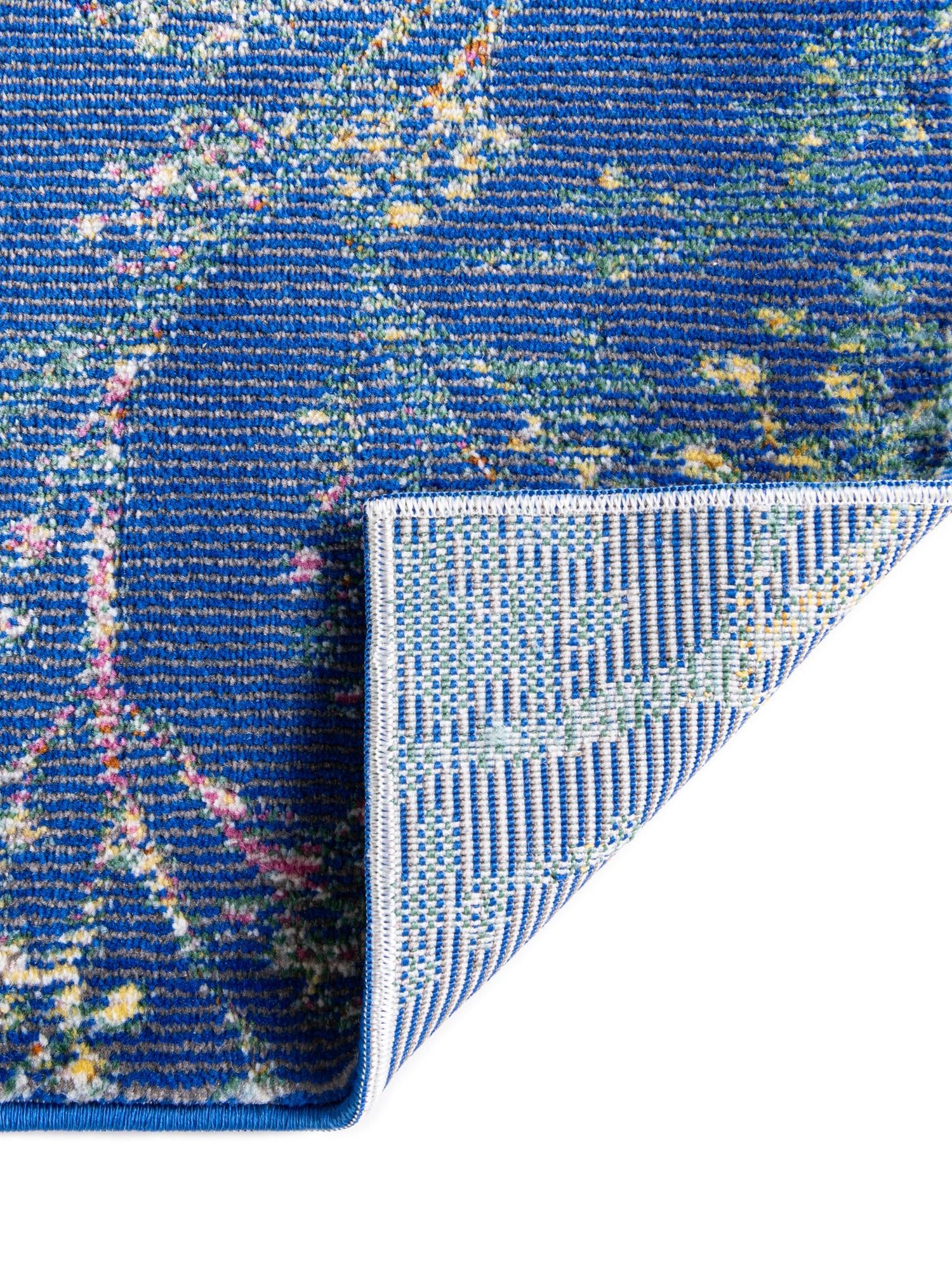 Blue 2' x 8' Blossom Runner Area Rug 100% Polypropylene With Cotton Backing Easy Clean Colorful Blooming Blossoming Flower Floral Plant Carpet for Living Dining Room Office Dorms for Sale at Rug Engine