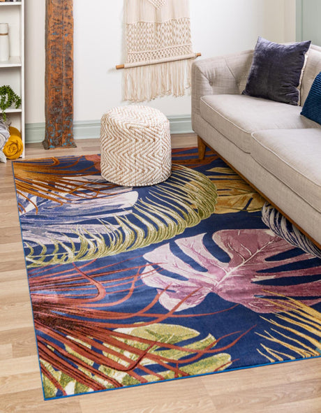 Multicolor 9' x 12' Blossom Rectangle Area Rug 100% Polypropylene With Cotton Backing Easy Clean Colorful Blooming Blossoming Flower Floral Plant Carpet for Living Dining Room Office Dorms for Sale at Rug Engine