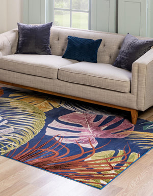 Multicolor 5' 3 x 7' 10 Blossom Rectangle Area Rug 100% Polypropylene With Cotton Backing Easy Clean Colorful Blooming Blossoming Flower Floral Plant Carpet for Living Dining Room Office Dorms for Sale at Rug Engine