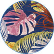 Multicolor 5' 3 x 5' 3 Blossom Round Area Rug 100% Polypropylene With Cotton Backing Easy Clean Colorful Blooming Blossoming Flower Floral Plant Carpet for Living Dining Room Office Dorms for Sale at Rug Engine
