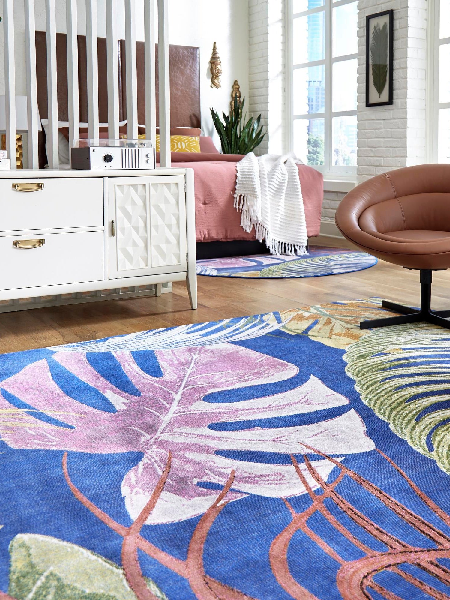 Multicolor 10' x 10' Blossom Square Area Rug 100% Polypropylene With Cotton Backing Easy Clean Colorful Blooming Blossoming Flower Floral Plant Carpet for Living Dining Room Office Dorms for Sale at Rug Engine