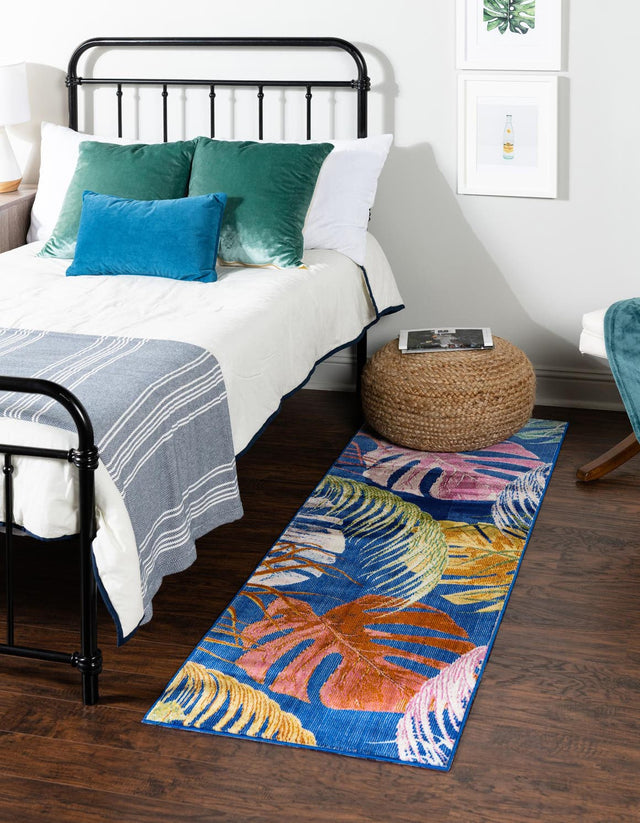 Multicolor 2' x 6' Blossom Runner Area Rug 100% Polypropylene With Cotton Backing Easy Clean Colorful Blooming Blossoming Flower Floral Plant Carpet for Living Dining Room Office Dorms for Sale at Rug Engine