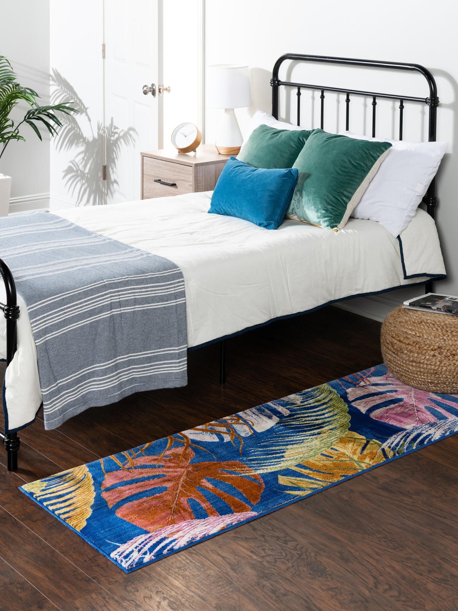 Multicolor 2' x 6' Blossom Runner Area Rug 100% Polypropylene With Cotton Backing Easy Clean Colorful Blooming Blossoming Flower Floral Plant Carpet for Living Dining Room Office Dorms for Sale at Rug Engine