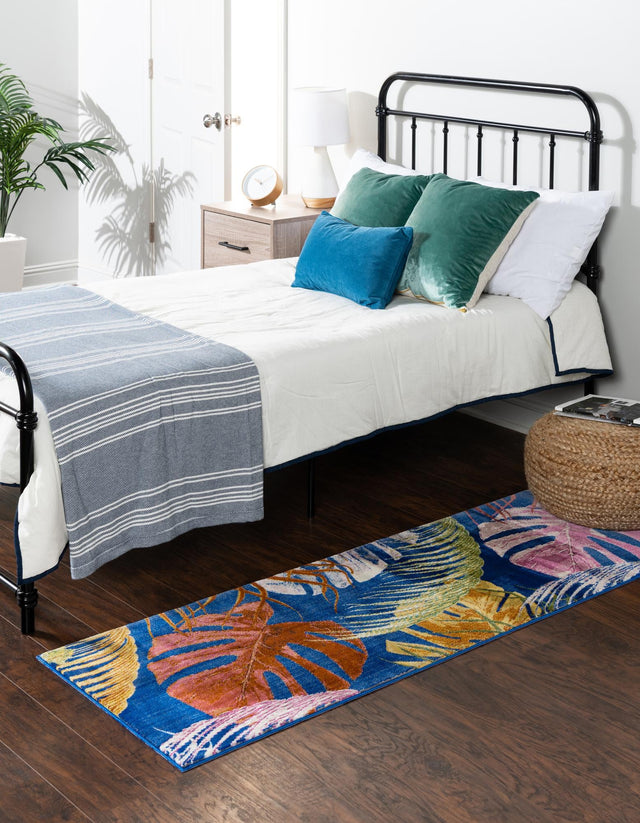 Multicolor 2' x 6' Blossom Runner Area Rug 100% Polypropylene With Cotton Backing Easy Clean Colorful Blooming Blossoming Flower Floral Plant Carpet for Living Dining Room Office Dorms for Sale at Rug Engine