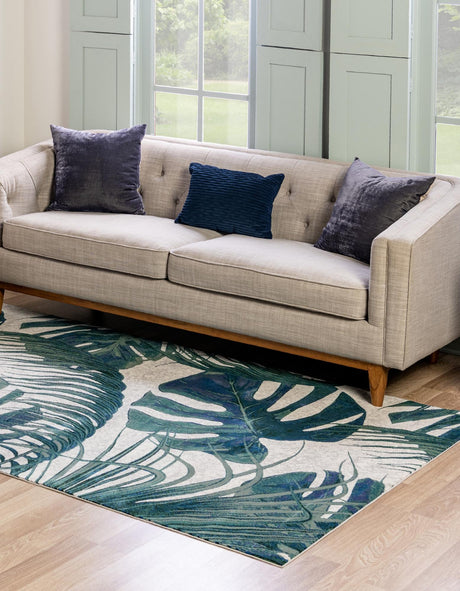 Ivory 5' 3 x 7' 10 Blossom Rectangle Area Rug 100% Polypropylene With Cotton Backing Easy Clean Colorful Blooming Blossoming Flower Floral Plant Carpet for Living Dining Room Office Dorms for Sale at Rug Engine