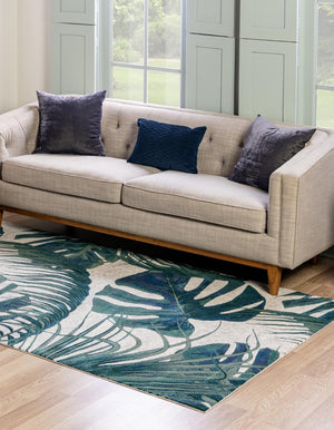Ivory 9' x 12' Blossom Rectangle Area Rug 100% Polypropylene With Cotton Backing Easy Clean Colorful Blooming Blossoming Flower Floral Plant Carpet for Living Dining Room Office Dorms for Sale at Rug Engine