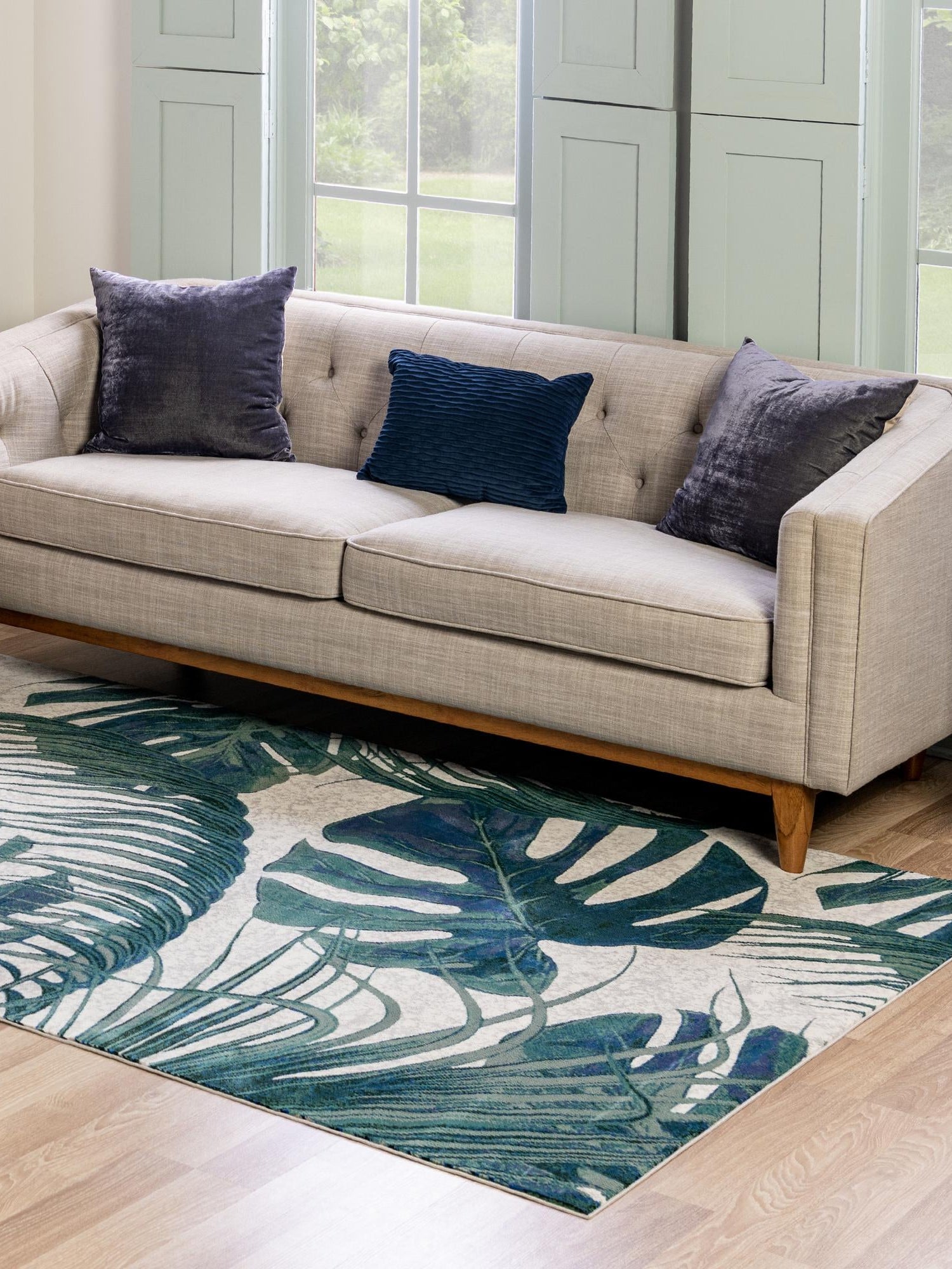 Ivory 7' 10 x 10' Blossom Rectangle Area Rug 100% Polypropylene With Cotton Backing Easy Clean Colorful Blooming Blossoming Flower Floral Plant Carpet for Living Dining Room Office Dorms for Sale at Rug Engine