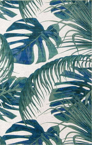 Ivory 5' 3 x 7' 10 Blossom Rectangle Area Rug 100% Polypropylene With Cotton Backing Easy Clean Colorful Blooming Blossoming Flower Floral Plant Carpet for Living Dining Room Office Dorms for Sale at Rug Engine