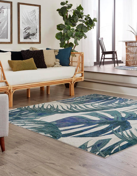 Ivory 10' x 10' Blossom Square Area Rug 100% Polypropylene With Cotton Backing Easy Clean Colorful Blooming Blossoming Flower Floral Plant Carpet for Living Dining Room Office Dorms for Sale at Rug Engine