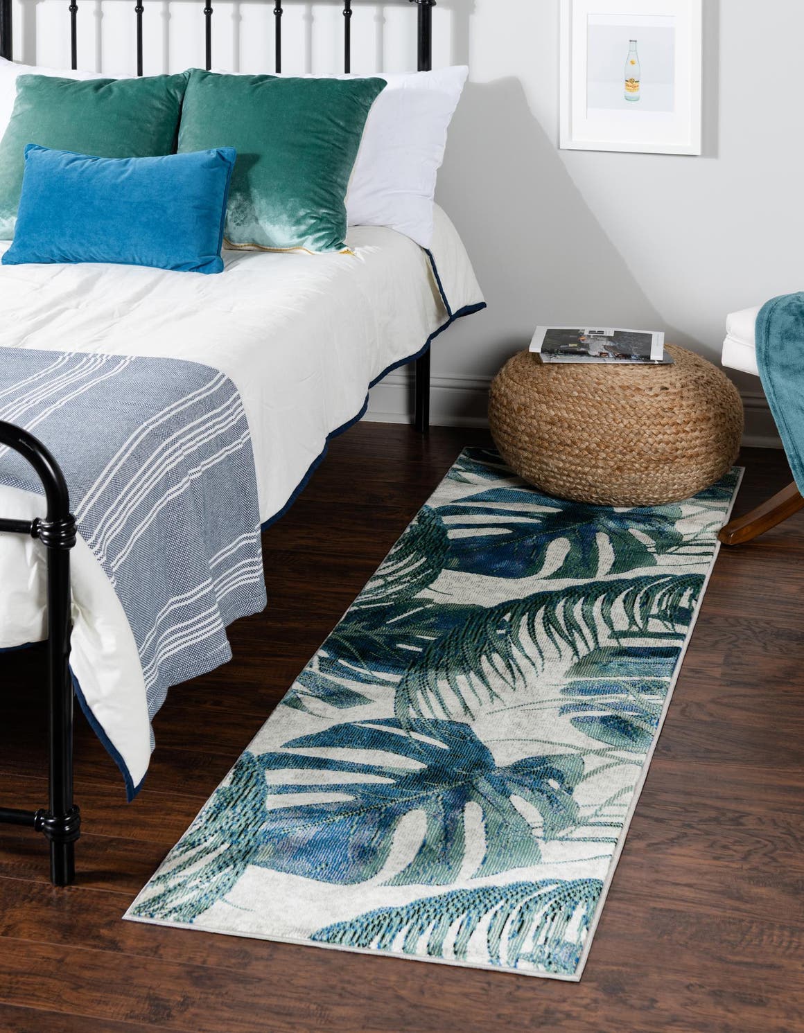 Ivory 2' x 8' Blossom Runner Area Rug 100% Polypropylene With Cotton Backing Easy Clean Colorful Blooming Blossoming Flower Floral Plant Carpet for Living Dining Room Office Dorms for Sale at Rug Engine