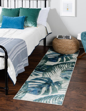 Ivory 2' x 8' Blossom Runner Area Rug 100% Polypropylene With Cotton Backing Easy Clean Colorful Blooming Blossoming Flower Floral Plant Carpet for Living Dining Room Office Dorms for Sale at Rug Engine