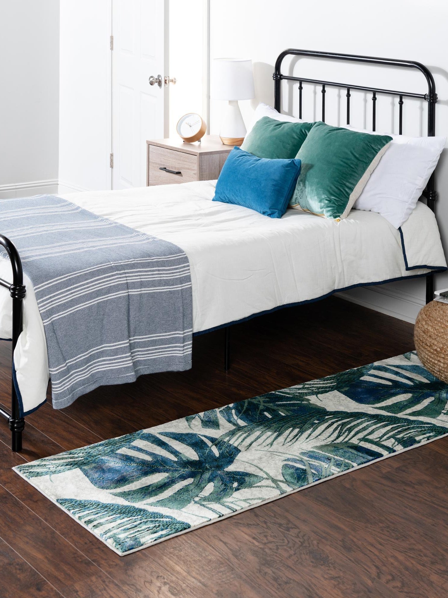 Ivory 2' x 6' Blossom Runner Area Rug 100% Polypropylene With Cotton Backing Easy Clean Colorful Blooming Blossoming Flower Floral Plant Carpet for Living Dining Room Office Dorms for Sale at Rug Engine