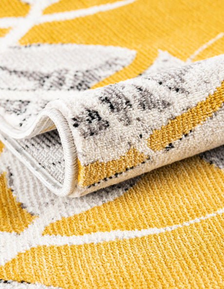 Yellow 5' 3 x 7' 10 Blossom Rectangle Area Rug 100% Polypropylene With Cotton Backing Easy Clean Colorful Blooming Blossoming Flower Floral Plant Carpet for Living Dining Room Office Dorms for Sale at Rug Engine