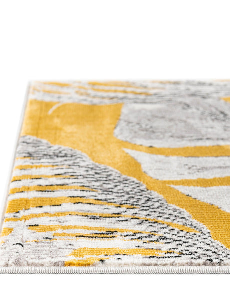 Yellow 10' x 14' Blossom Rectangle Area Rug 100% Polypropylene With Cotton Backing Easy Clean Colorful Blooming Blossoming Flower Floral Plant Carpet for Living Dining Room Office Dorms for Sale at Rug Engine