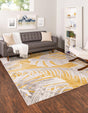 Yellow 7' 10 x 7' 10 Blossom Square Area Rug 100% Polypropylene With Cotton Backing Easy Clean Colorful Blooming Blossoming Flower Floral Plant Carpet for Living Dining Room Office Dorms for Sale at Rug Engine