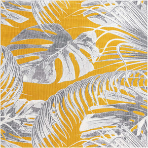 Yellow 7' 10 x 7' 10 Blossom Square Area Rug 100% Polypropylene With Cotton Backing Easy Clean Colorful Blooming Blossoming Flower Floral Plant Carpet for Living Dining Room Office Dorms for Sale at Rug Engine