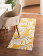 Yellow 2' x 6' Blossom Runner Area Rug 100% Polypropylene With Cotton Backing Easy Clean Colorful Blooming Blossoming Flower Floral Plant Carpet for Living Dining Room Office Dorms for Sale at Rug Engine
