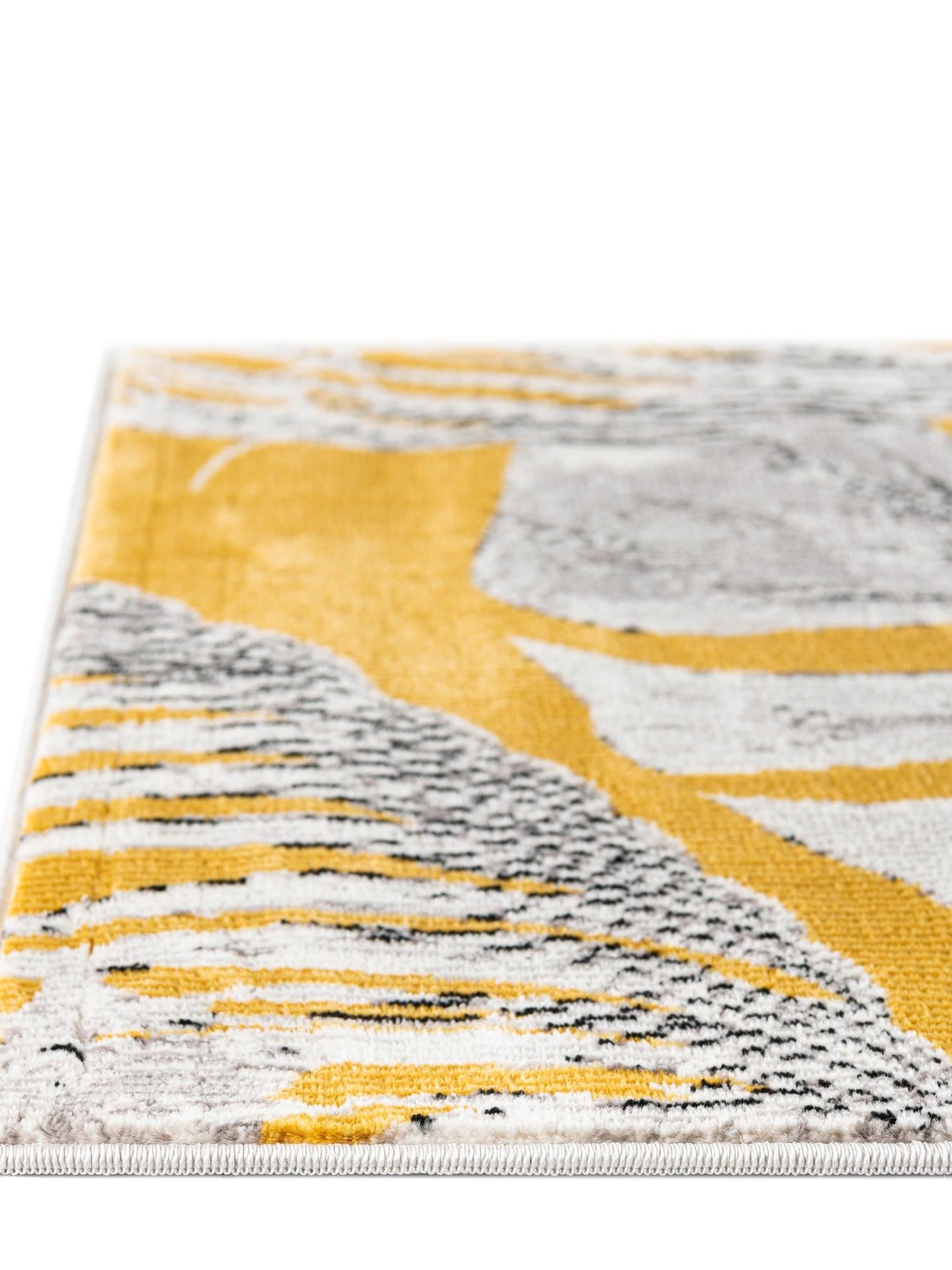 Yellow 2' x 8' Blossom Runner Area Rug 100% Polypropylene With Cotton Backing Easy Clean Colorful Blooming Blossoming Flower Floral Plant Carpet for Living Dining Room Office Dorms for Sale at Rug Engine