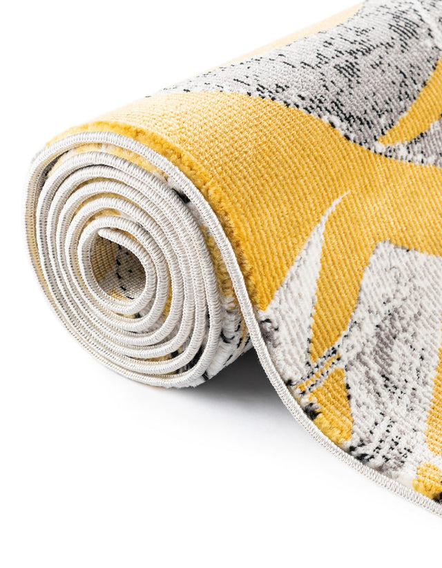 Yellow 2' 7 x 12' Blossom Runner Area Rug 100% Polypropylene With Cotton Backing Easy Clean Colorful Blooming Blossoming Flower Floral Plant Carpet for Living Dining Room Office Dorms for Sale at Rug Engine