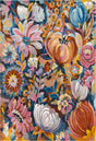 Multicolor 10' x 14' Blossom Rectangle Area Rug 100% Polypropylene With Cotton Backing Easy Clean Colorful Blooming Blossoming Flower Floral Plant Carpet for Living Dining Room Office Dorms for Sale at Rug Engine