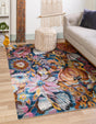 Multicolor 1' 4 x 1' 4 Blossom Sample Area Rug 100% Polypropylene With Cotton Backing Easy Clean Colorful Blooming Blossoming Flower Floral Plant Carpet for Living Dining Room Office Dorms for Sale at Rug Engine