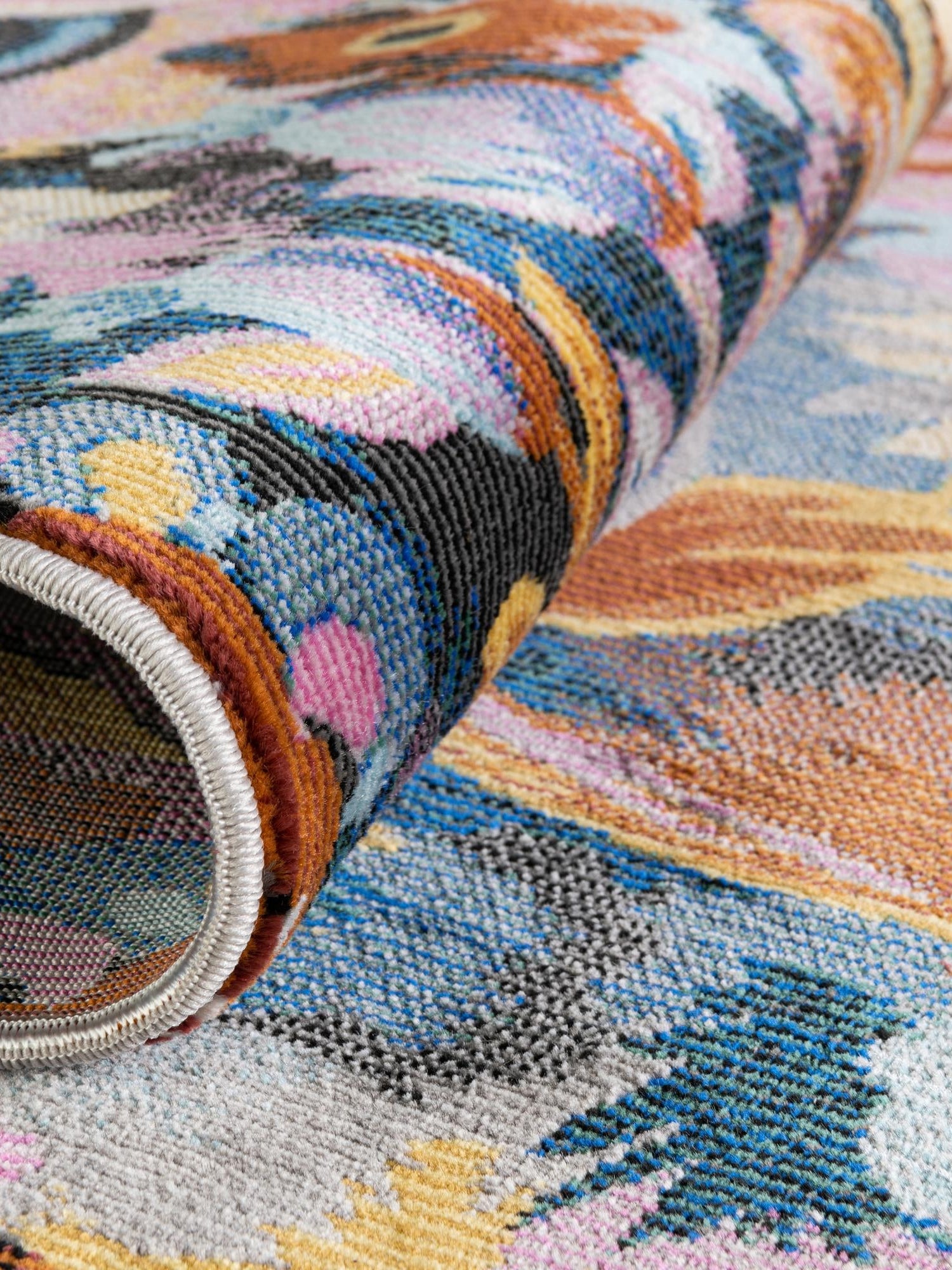 Multicolor 4' x 6' Blossom Rectangle Area Rug 100% Polypropylene With Cotton Backing Easy Clean Colorful Blooming Blossoming Flower Floral Plant Carpet for Living Dining Room Office Dorms for Sale at Rug Engine