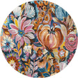 Multicolor 10' x 10' Blossom Round Area Rug 100% Polypropylene With Cotton Backing Easy Clean Colorful Blooming Blossoming Flower Floral Plant Carpet for Living Dining Room Office Dorms for Sale at Rug Engine