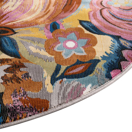 Multicolor 4' x 6' Blossom Oval Area Rug 100% Polypropylene With Cotton Backing Easy Clean Colorful Blooming Blossoming Flower Floral Plant Carpet for Living Dining Room Office Dorms for Sale at Rug Engine
