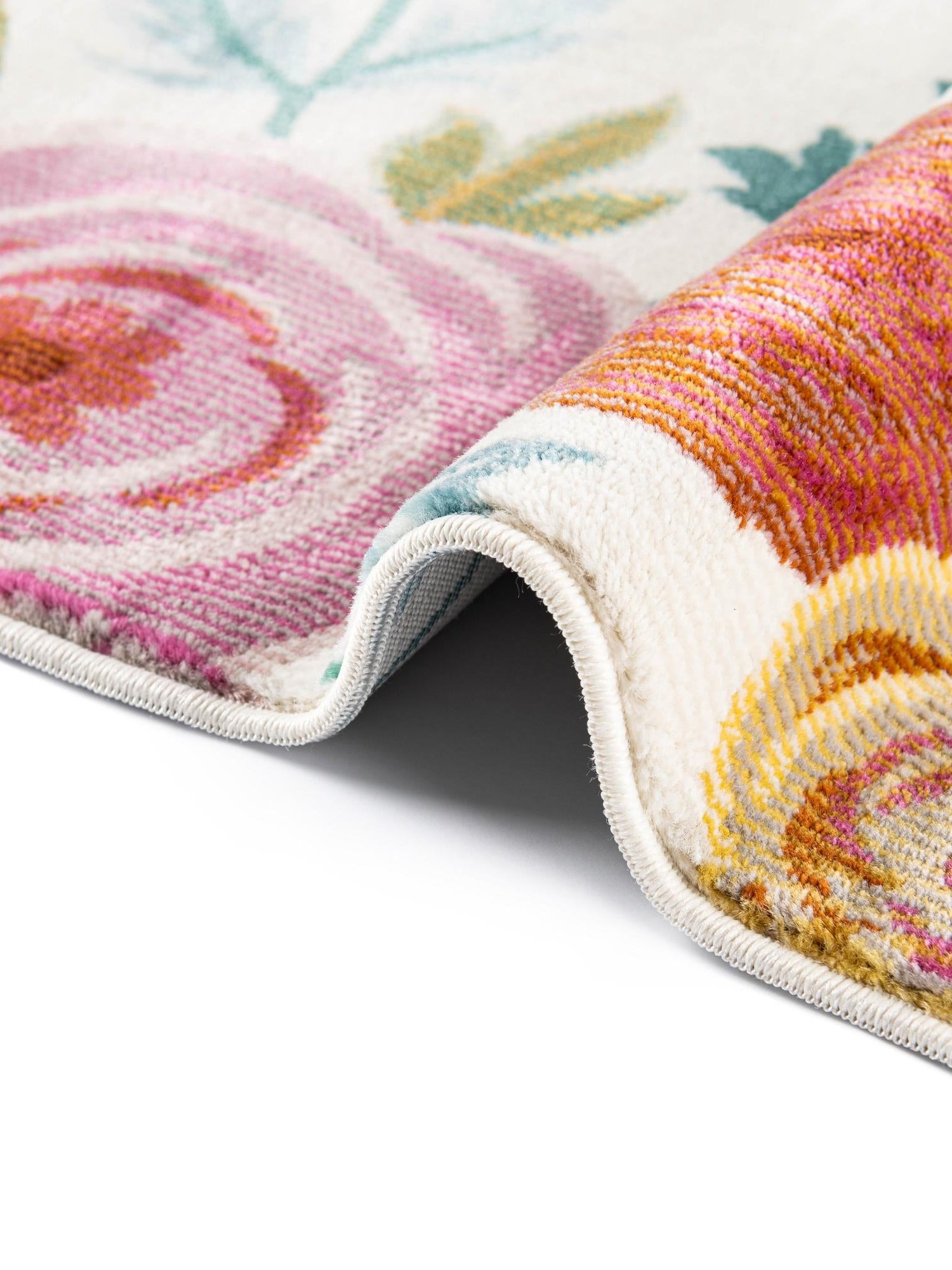 Ivory 6' 1 x 9' Blossom Oval Area Rug 100% Polypropylene With Cotton Backing Easy Clean Colorful Blooming Blossoming Flower Floral Plant Carpet for Living Dining Room Office Dorms for Sale at Rug Engine