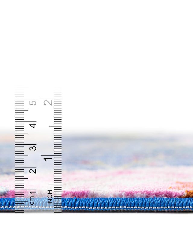 Blue 2' 7 x 13' 1 Blossom Runner Area Rug 100% Polypropylene With Cotton Backing Easy Clean Colorful Blooming Blossoming Flower Floral Plant Carpet for Living Dining Room Office Dorms for Sale at Rug Engine
