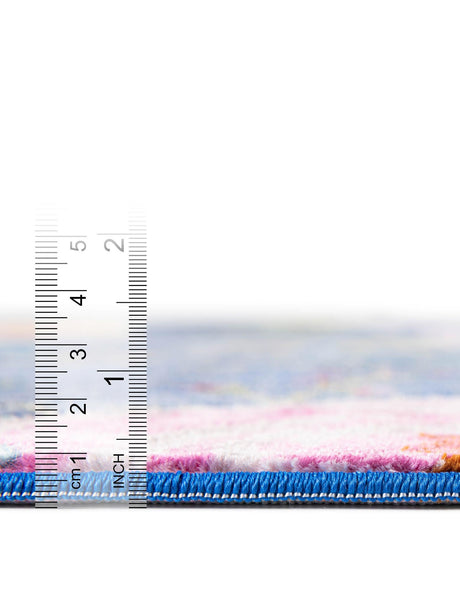Blue 2' 7 x 16' 5 Blossom Runner Area Rug 100% Polypropylene With Cotton Backing Easy Clean Colorful Blooming Blossoming Flower Floral Plant Carpet for Living Dining Room Office Dorms for Sale at Rug Engine
