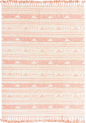 Baby Pink 9' x 12' Mesa Rectangle Area Rug 100% Wool Geometric All Natural Carpet for Living, Dining, Office, Bedrooms, Dorms, Kitchens for Sale at Rug Engine