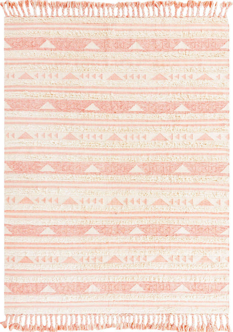 Baby Pink 9' x 12' Mesa Rectangle Area Rug 100% Wool Geometric All Natural Carpet for Living, Dining, Office, Bedrooms, Dorms, Kitchens for Sale at Rug Engine