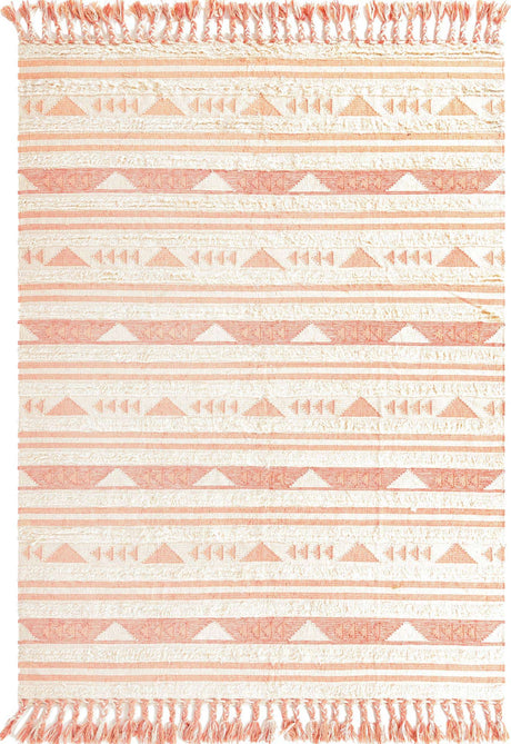 Baby Pink 8' x 11' Mesa Rectangle Area Rug 100% Wool Geometric All Natural Carpet for Living, Dining, Office, Bedrooms, Dorms, Kitchens for Sale at Rug Engine