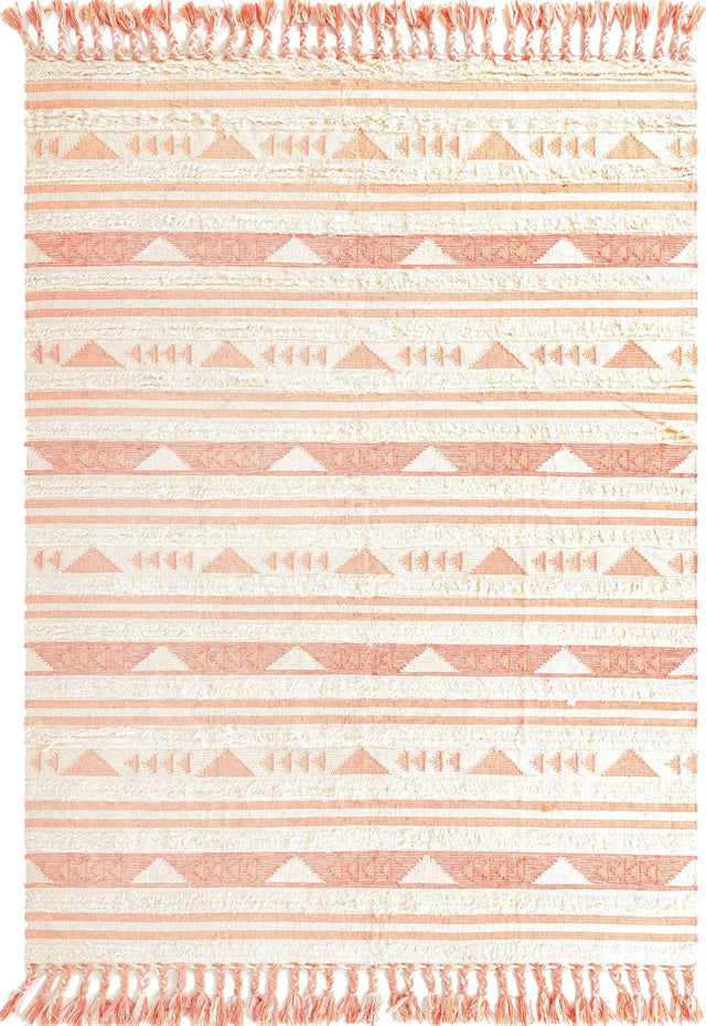 Baby Pink 8' x 11' Mesa Rectangle Area Rug 100% Wool Geometric All Natural Carpet for Living, Dining, Office, Bedrooms, Dorms, Kitchens for Sale at Rug Engine