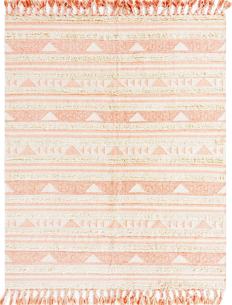 Baby Pink 8' x 10' Mesa Rectangle Area Rug 100% Wool Geometric All Natural Carpet for Living, Dining, Office, Bedrooms, Dorms, Kitchens for Sale at Rug Engine