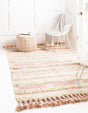 Baby Pink 3' 3 x 5' 1 Mesa Rectangle Area Rug 100% Wool Geometric All Natural Carpet for Living, Dining, Office, Bedrooms, Dorms, Kitchens for Sale at Rug Engine
