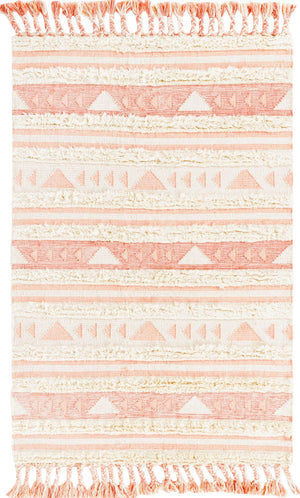 Baby Pink 5' 1 x 8' Mesa Rectangle Area Rug 100% Wool Geometric All Natural Carpet for Living, Dining, Office, Bedrooms, Dorms, Kitchens for Sale at Rug Engine
