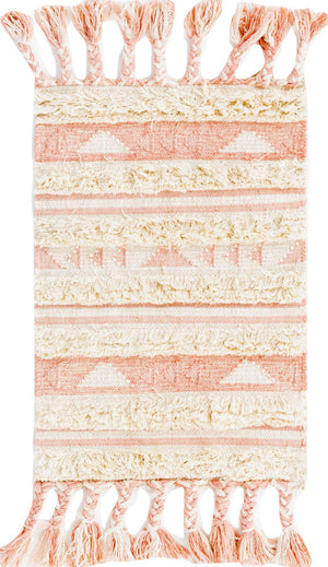 Baby Pink 2' x 3' 1 Mesa Rectangle Area Rug 100% Wool Geometric All Natural Carpet for Living, Dining, Office, Bedrooms, Dorms, Kitchens for Sale at Rug Engine