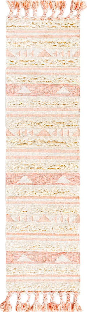 Baby Pink 2' 2 x 8' 2 Mesa Runner Area Rug 100% Wool Geometric All Natural Carpet for Living, Dining, Office, Bedrooms, Dorms, Kitchens for Sale at Rug Engine