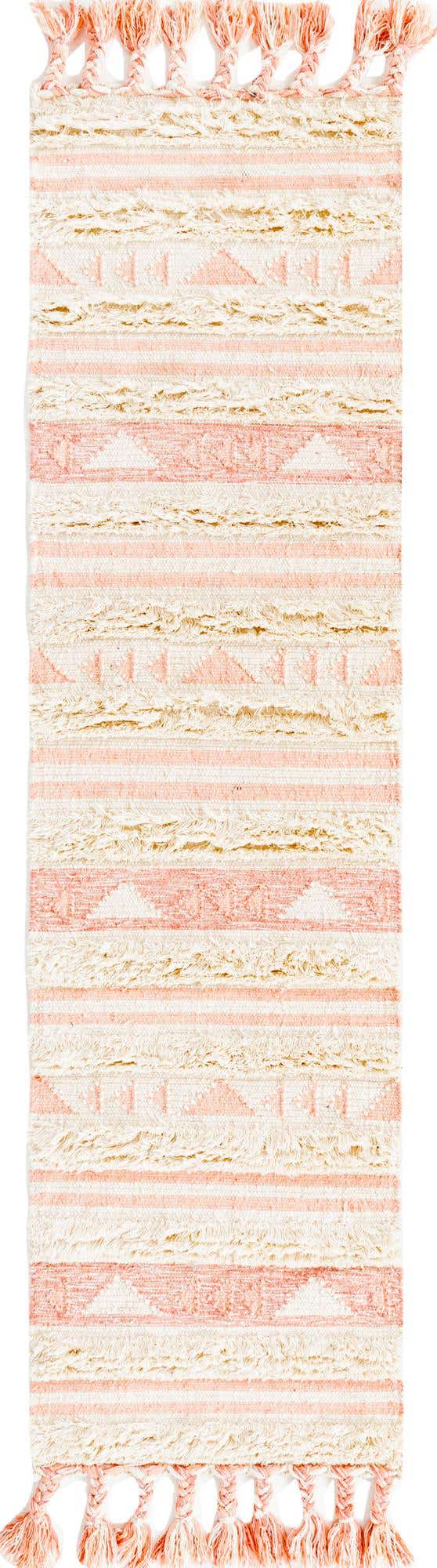 Baby Pink 2' 2 x 8' 2 Mesa Runner Area Rug 100% Wool Geometric All Natural Carpet for Living, Dining, Office, Bedrooms, Dorms, Kitchens for Sale at Rug Engine