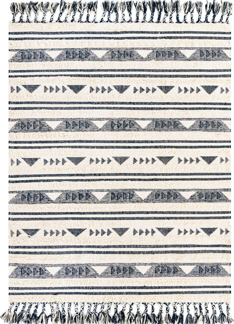 Navy Blue 8' x 10' Mesa Rectangle Area Rug 100% Wool Geometric All Natural Carpet for Living, Dining, Office, Bedrooms, Dorms, Kitchens for Sale at Rug Engine